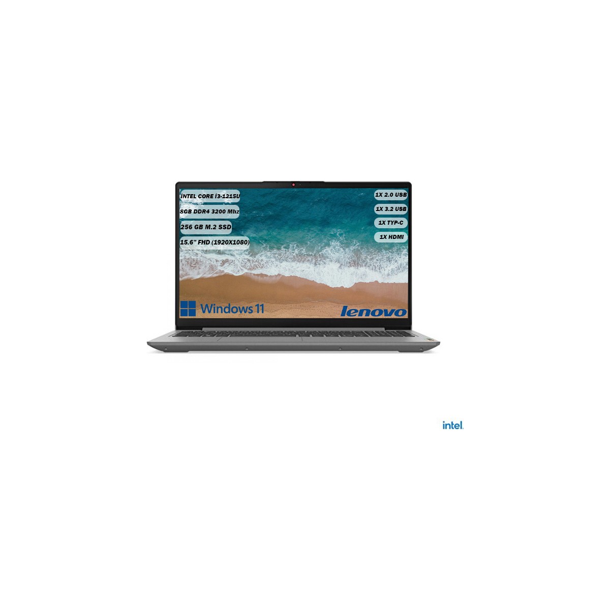Ideapad 3 Intel Core i3-1215U 8 GB 256 GB SSD Integrated Intel UHD Graphics 15.6