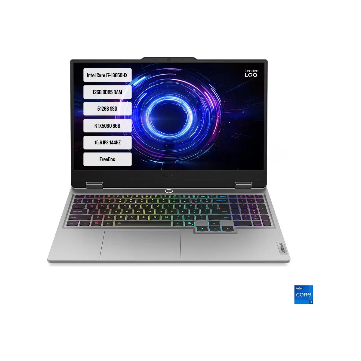 Loq 15IRX10 83JE00ETTR I7-13650HX 12GB Ddr5 512GB SSD RTX5060-8GB 15.6" IPS 144Hz Dos